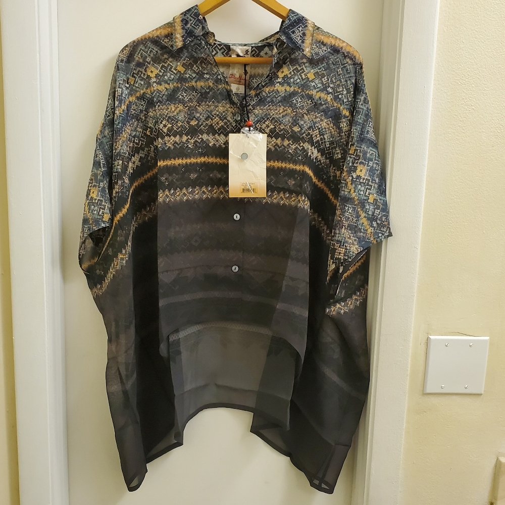 🤩New with tags vintage Da-nang oversized Boheme button down top size xs/s